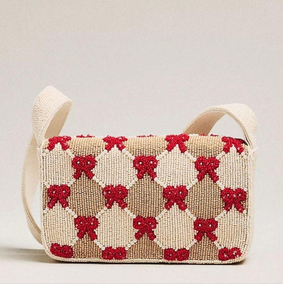 🌼 NWT Anthropologie Fiona bow beaded purse - Picture 2 of 5